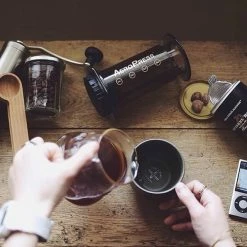 AeroPress Coffee Maker & Rhinowares Tall Grinder Aerobie AeroPress 12 AeroPress Coffee Maker & Rhinowares Tall Grinder Aerobie AeroPress