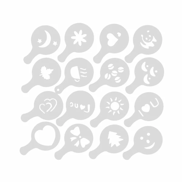 Ten Mile Latte Art Stencils 16-Piece Set 1 Ten Mile Latte Art Stencils 16-Piece Set